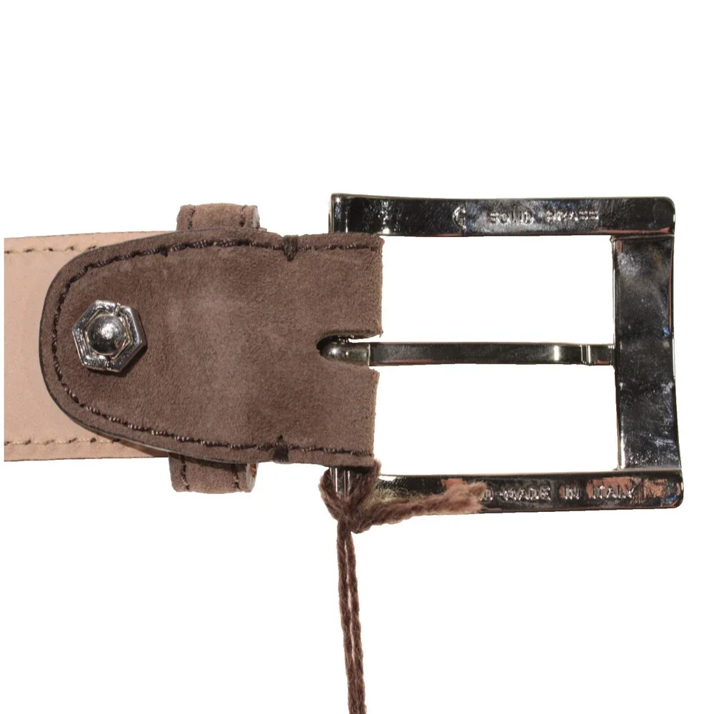 Di Bianco NWT Cut to Size Dress Belt In Solid Brown Suede Leather One Size